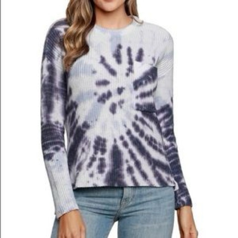 Belle by Belldini knit oversized tie dye pocket sweater size small oversized